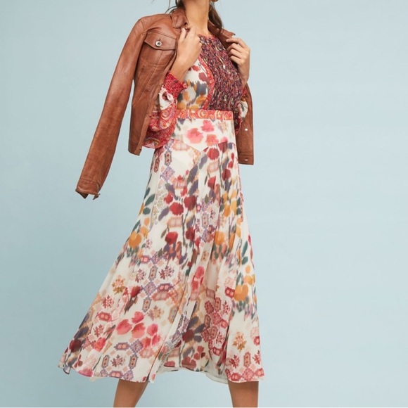 Anthropologie Akemi + Kin Alari ruffled long sleeve Maxi Dress